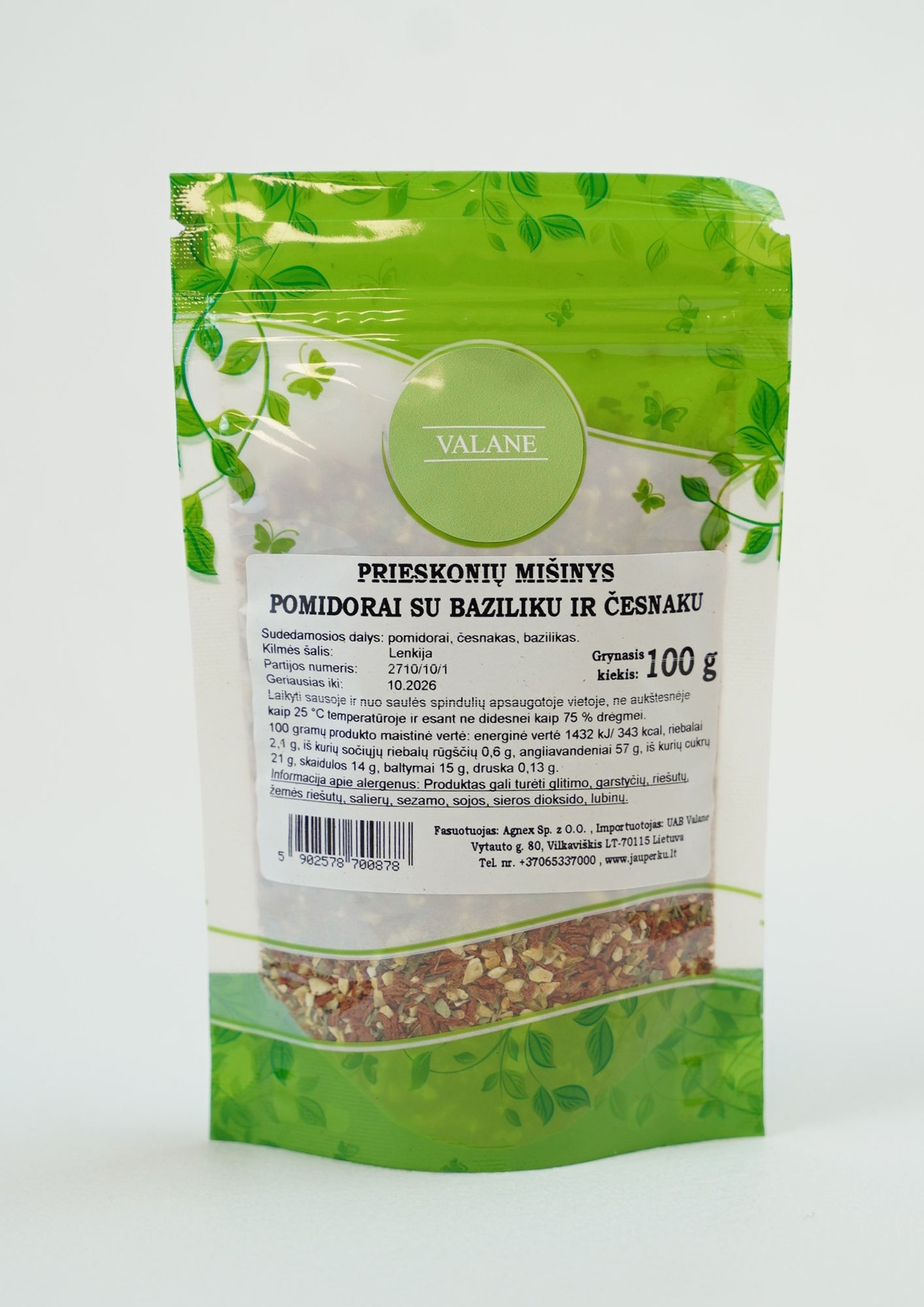 Prieskonių mišinys - pomidorai su baziliku ir česnaku 100g