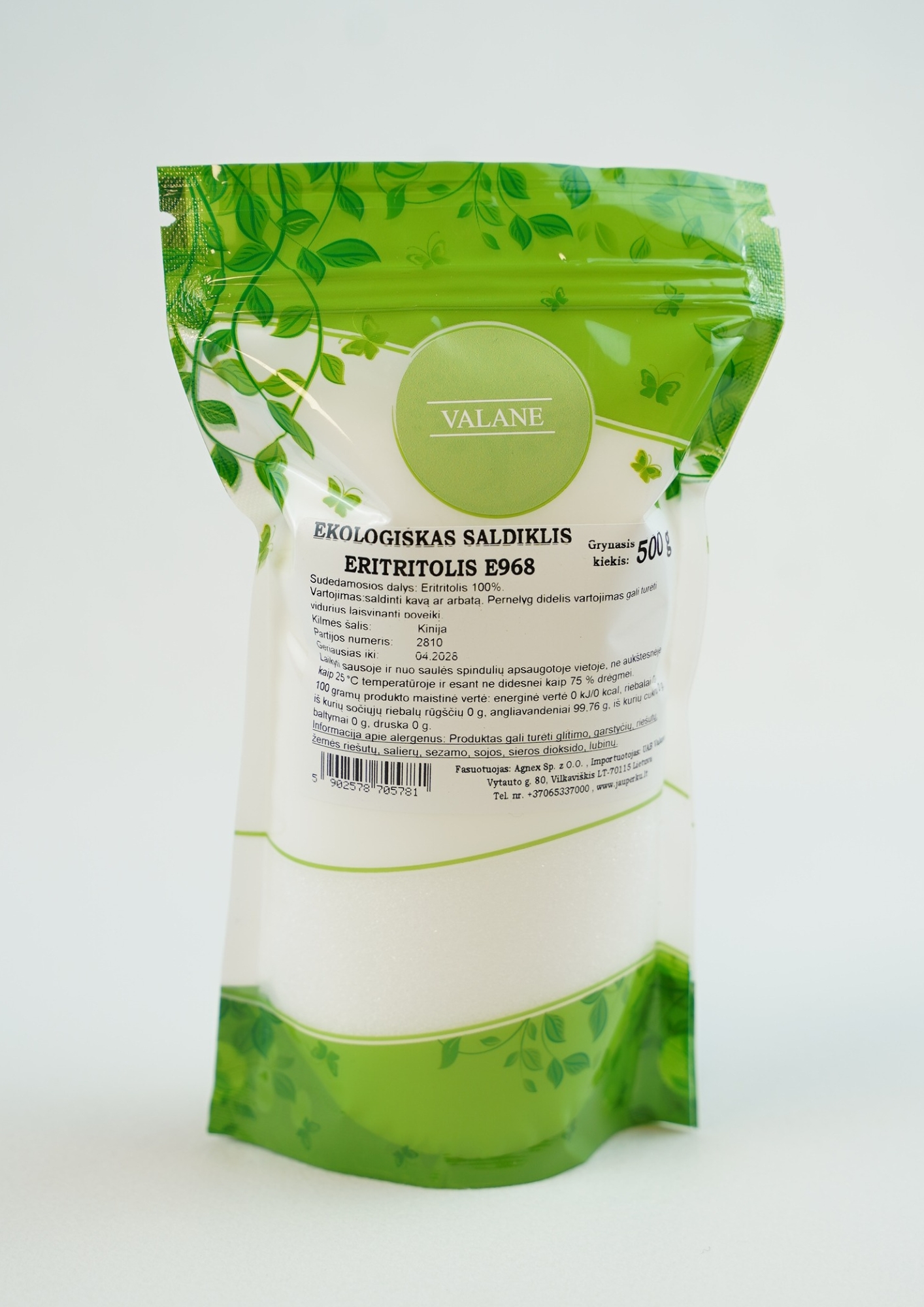 Ekologiškas saldiklis eritritolis 500g